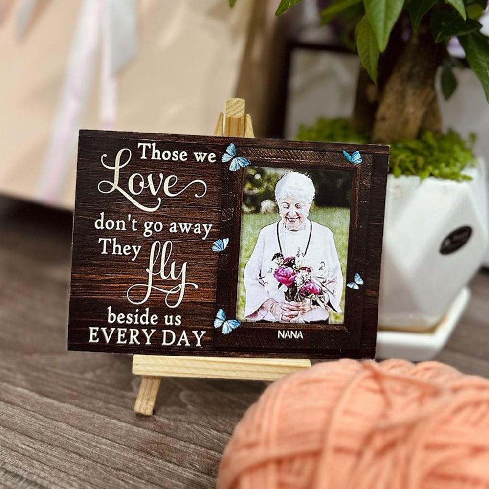 Personalized Memorial Crochet Doll with Photo Card "Those We Love Don't Go Away"