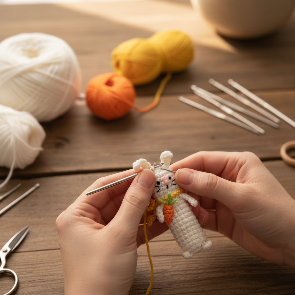 Fidget Crochet Keychain, Handmade Click-Clack Stress Relief Toy