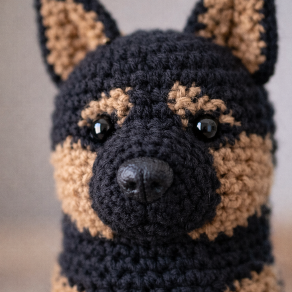 Dog Memorial Gifts - Handmade Crochet Dog Doll & Personalized Memorial Frame with Collar
