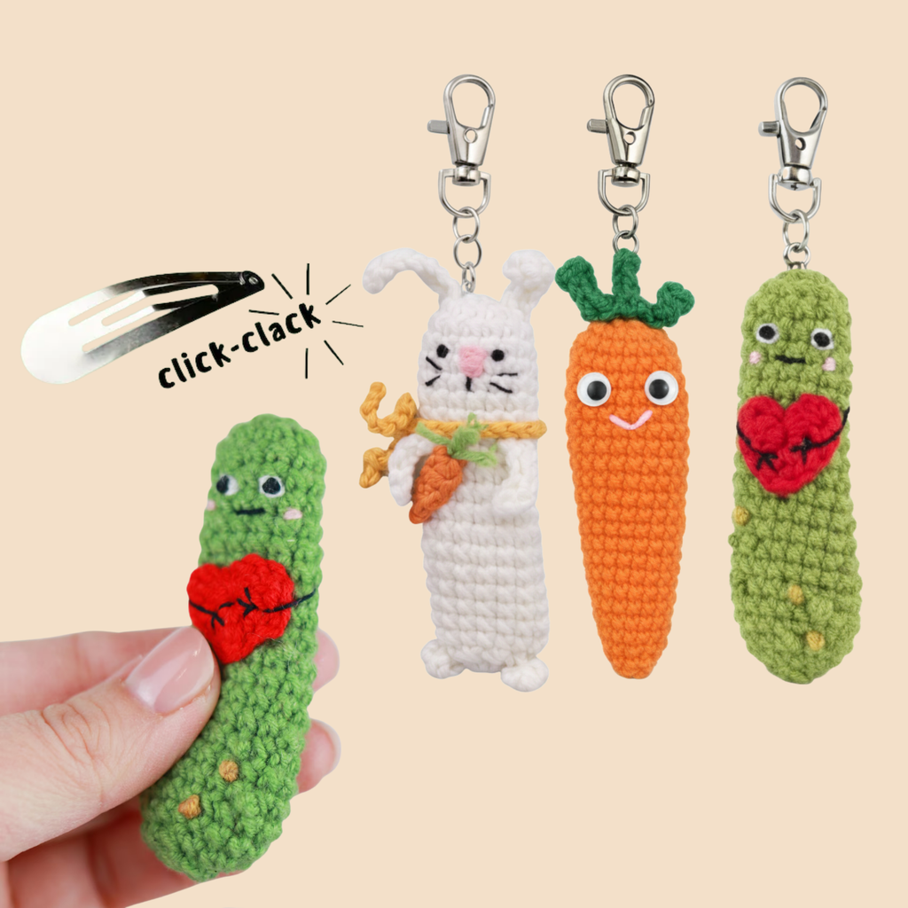 Fidget Crochet Keychain, Handmade Click-Clack Stress Relief Toy